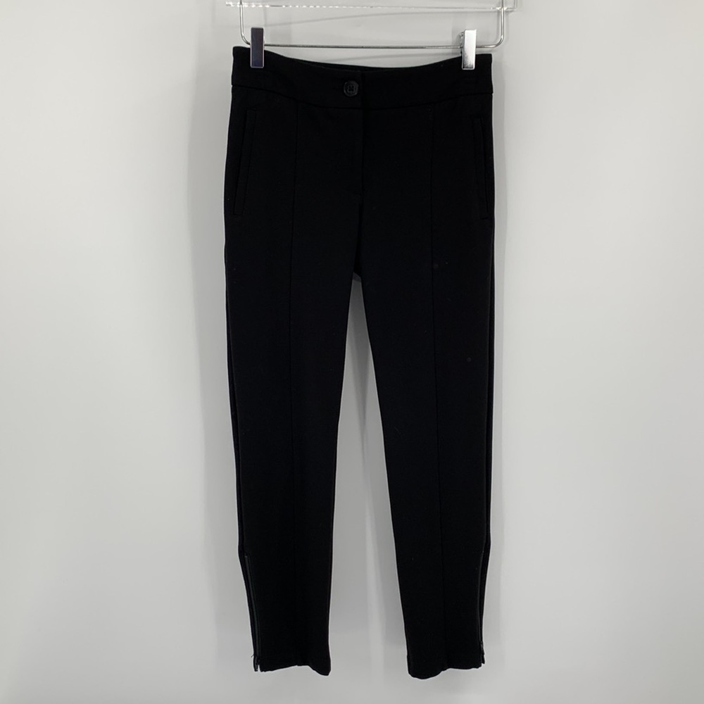 BetaBrand black skinny ankle stretch pants trousers work yoga black zipper XS